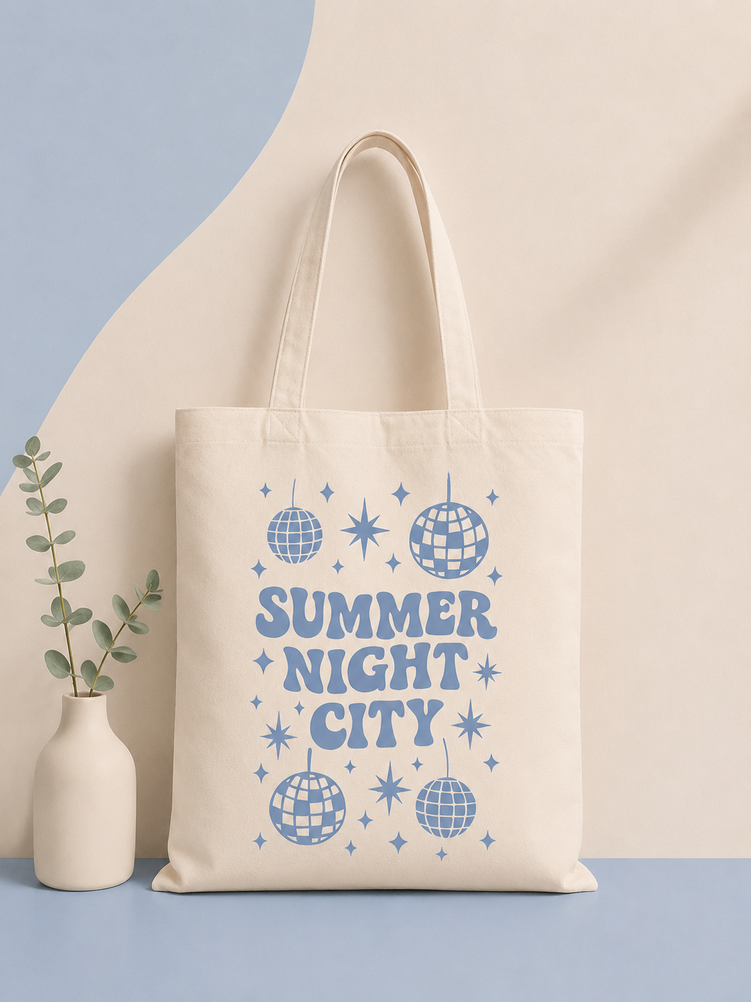 Tote bag Summer Night City azul